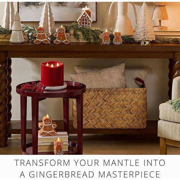 Luminara Flameless Battery Operated Led Candle, 4.5" x 6.7", Gingerbread House - Picture 4 of 4